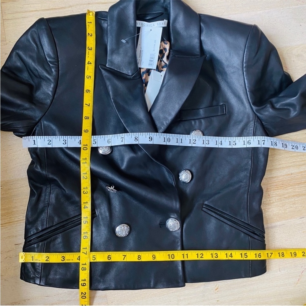 Veronica Beard cropped leather blazer - Picture 7 of 9